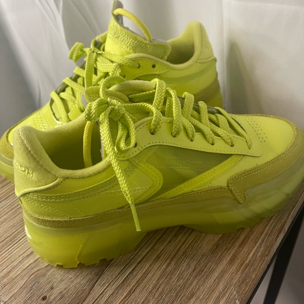 Reebok Cardi B basketball shoes neon yellow womens size 8
